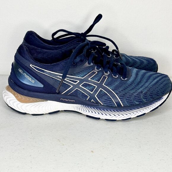 Asics Gel Nimbus 22 Women’s 8 1012A586‎ Sneaker Athletic Shoes Blue - Picture 1 of 10